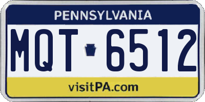 PA license plate MQT6512