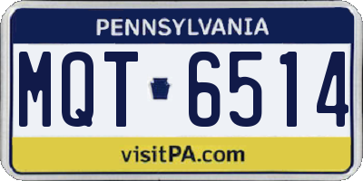 PA license plate MQT6514