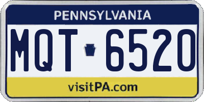 PA license plate MQT6520