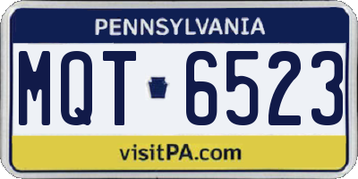 PA license plate MQT6523