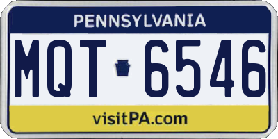 PA license plate MQT6546