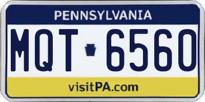 PA license plate MQT6560