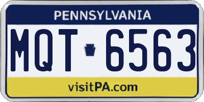 PA license plate MQT6563