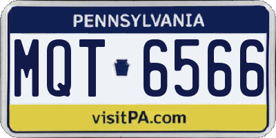 PA license plate MQT6566