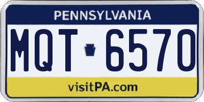 PA license plate MQT6570