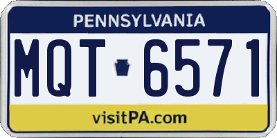 PA license plate MQT6571