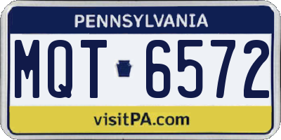 PA license plate MQT6572