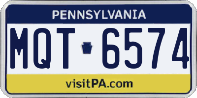 PA license plate MQT6574