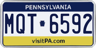 PA license plate MQT6592