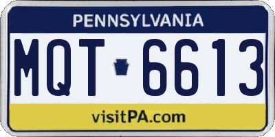PA license plate MQT6613