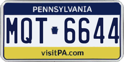 PA license plate MQT6644