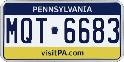 PA license plate MQT6683