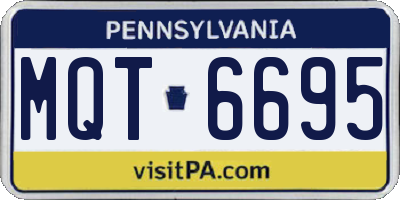 PA license plate MQT6695