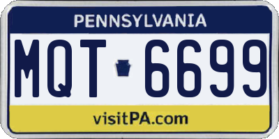 PA license plate MQT6699