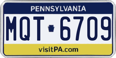 PA license plate MQT6709