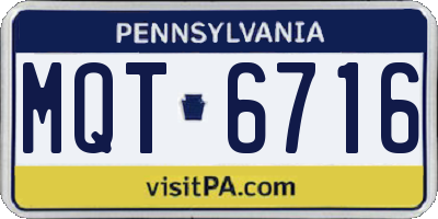 PA license plate MQT6716