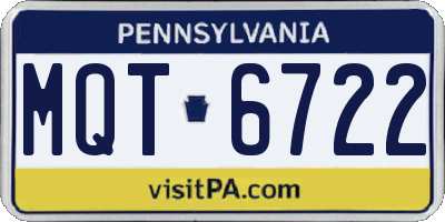 PA license plate MQT6722