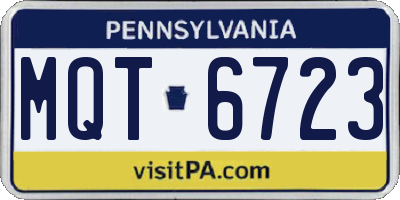 PA license plate MQT6723