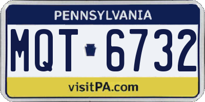 PA license plate MQT6732