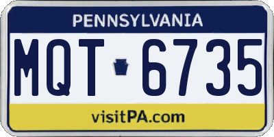 PA license plate MQT6735