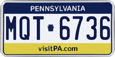 PA license plate MQT6736