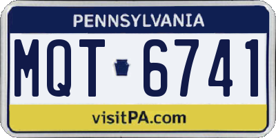 PA license plate MQT6741