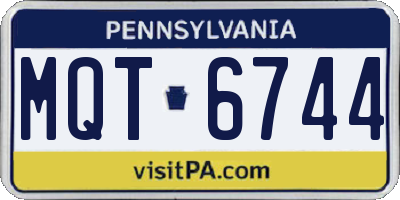 PA license plate MQT6744