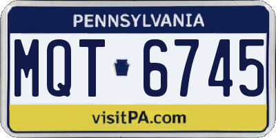 PA license plate MQT6745