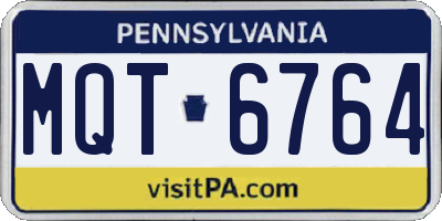 PA license plate MQT6764