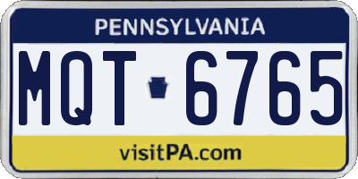 PA license plate MQT6765
