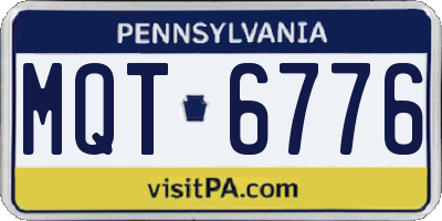 PA license plate MQT6776
