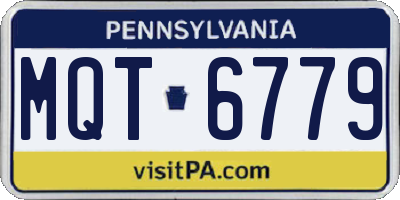 PA license plate MQT6779