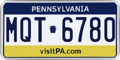 PA license plate MQT6780