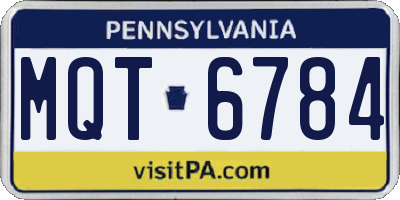 PA license plate MQT6784