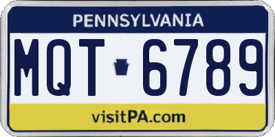 PA license plate MQT6789