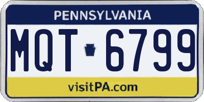 PA license plate MQT6799