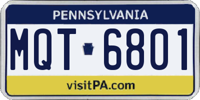 PA license plate MQT6801