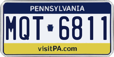 PA license plate MQT6811