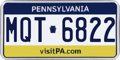 PA license plate MQT6822