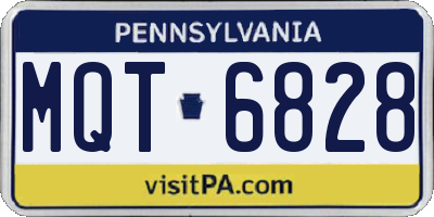 PA license plate MQT6828