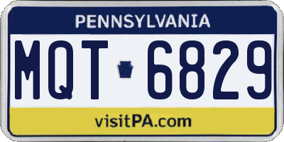 PA license plate MQT6829
