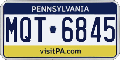PA license plate MQT6845