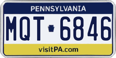 PA license plate MQT6846