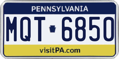 PA license plate MQT6850