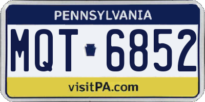 PA license plate MQT6852