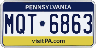 PA license plate MQT6863