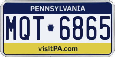 PA license plate MQT6865