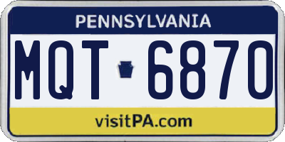 PA license plate MQT6870