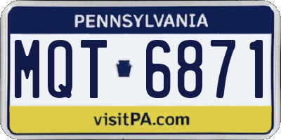 PA license plate MQT6871