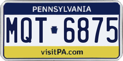 PA license plate MQT6875